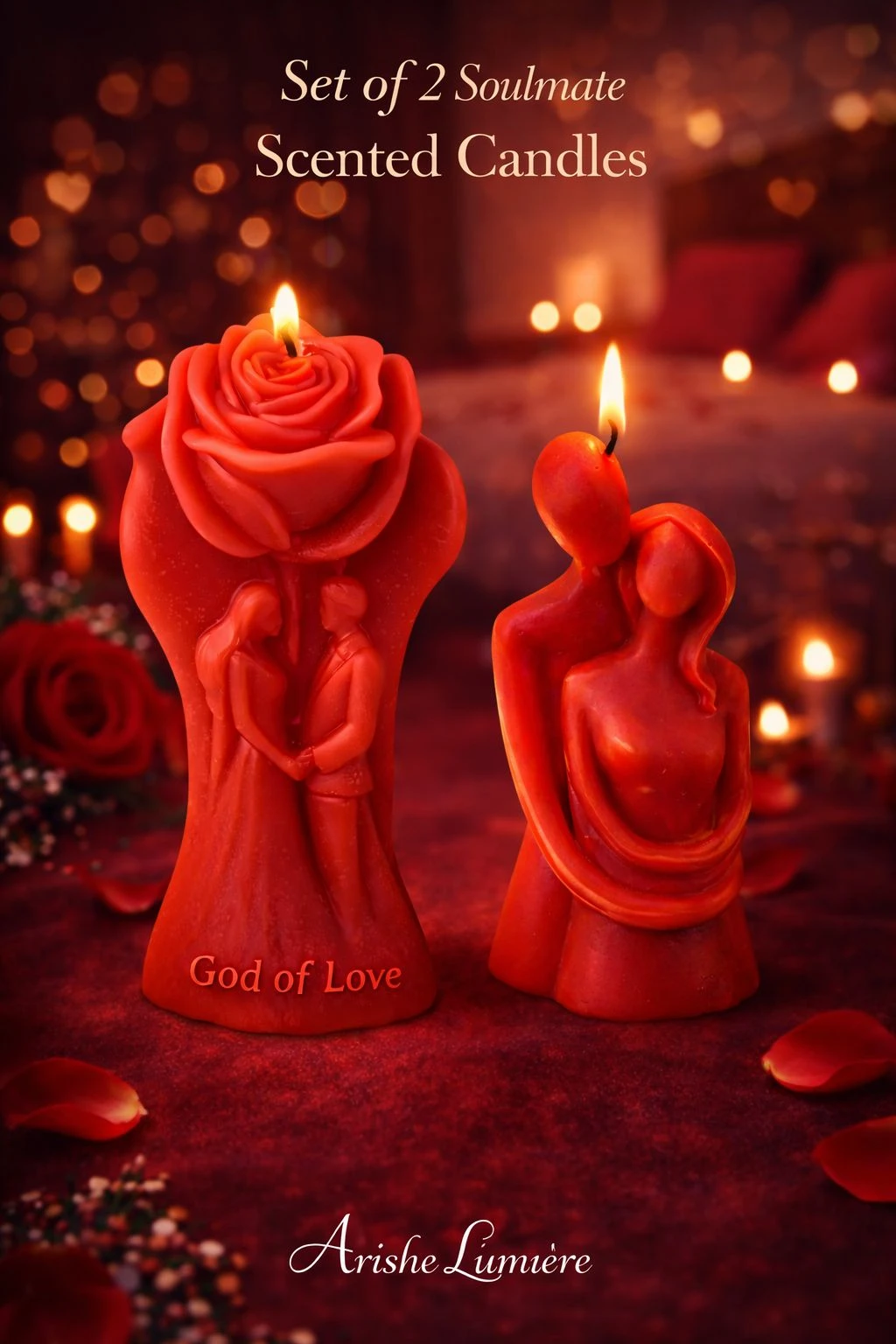Soulmate Love Scented Candle Set of 2 – Romantic Couple Décor & Gifting Candles