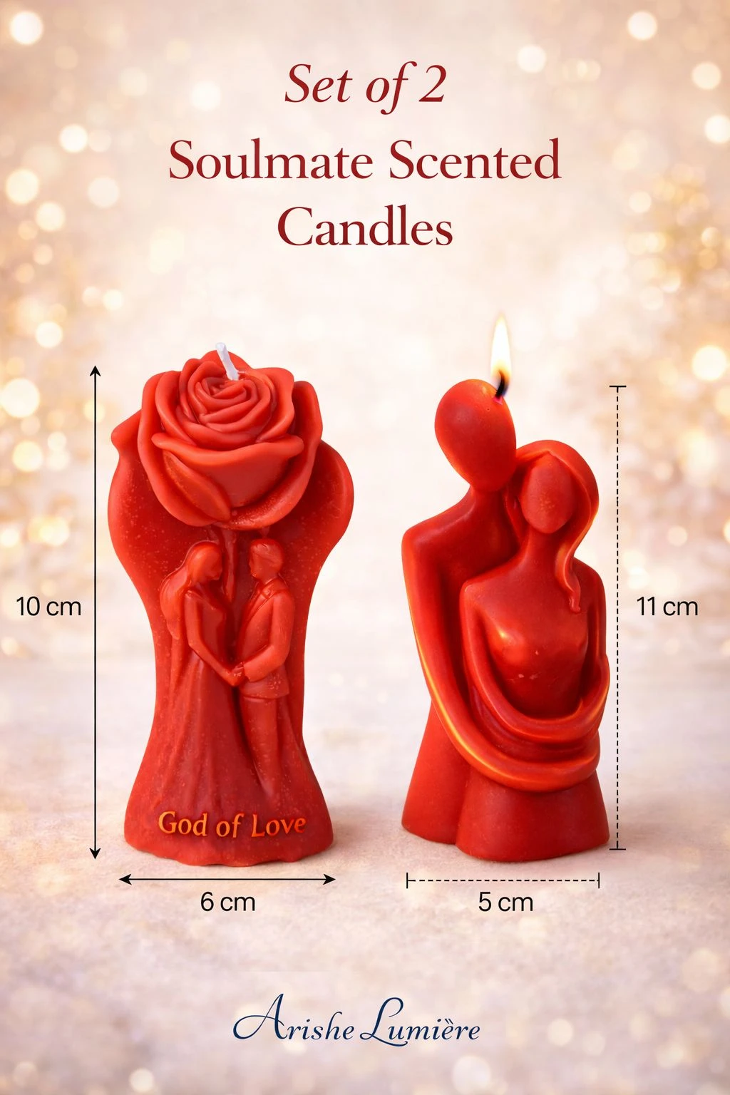 Soulmate Love Scented Candle Set of 2 – Romantic Couple Décor & Gifting Candles
