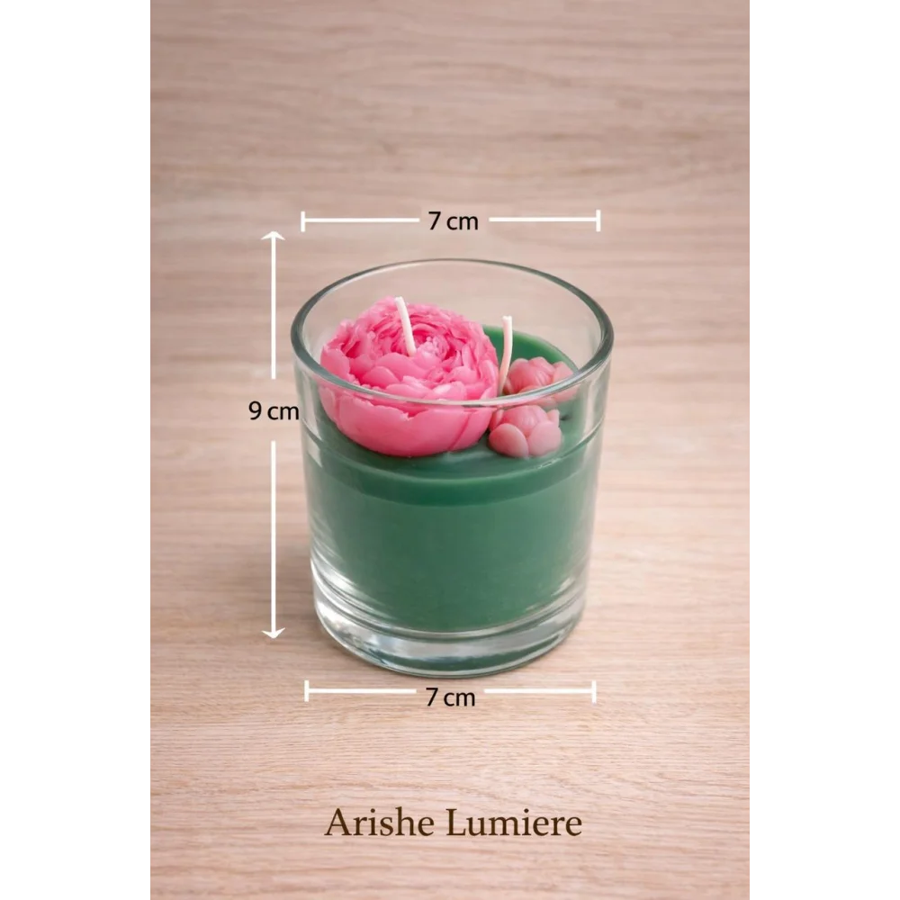 Floral Pond in Jar Candle – Handcrafted Soy Wax Decorative Candle with Botanical Design