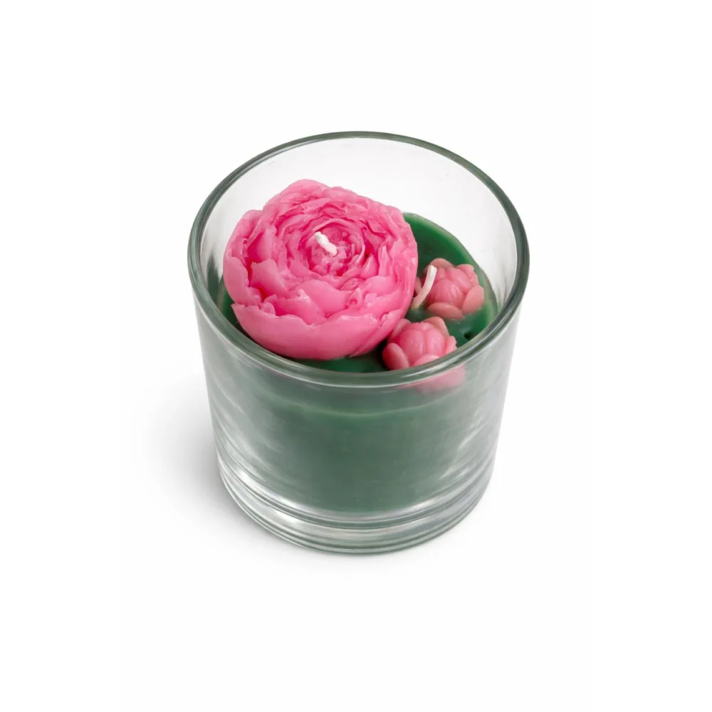 Floral Pond in Jar Candle – Handcrafted Soy Wax Decorative Candle with Botanical Design