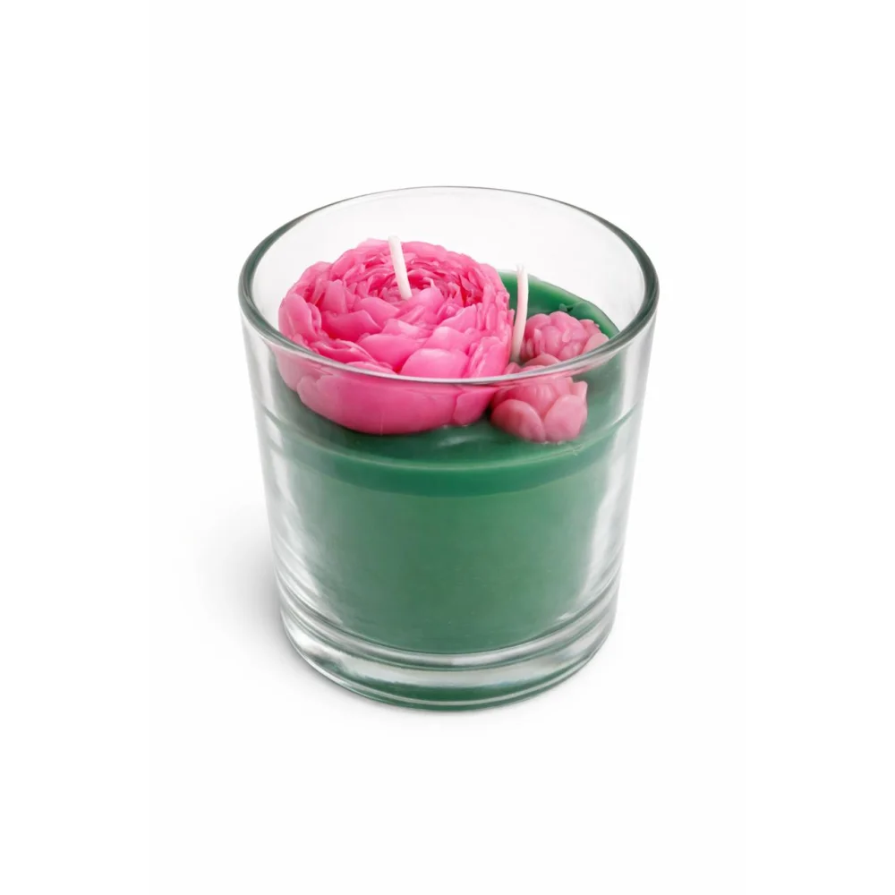 Floral Pond in Jar Candle – Handcrafted Soy Wax Decorative Candle with Botanical Design