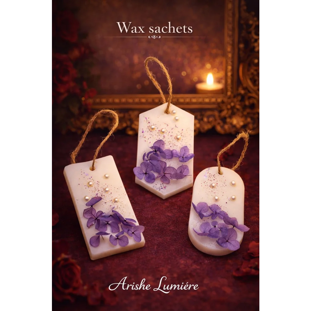 White Petal Wax Sachets – Handcrafted Soy Wax Fragrance Sachets with Preserved Florals