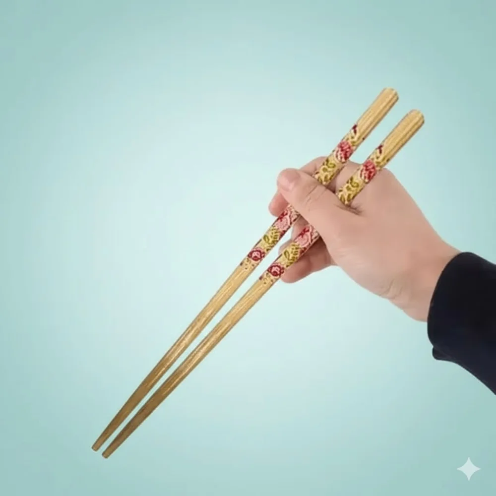 Set of 10 Pairs (20 Pieces) Reusable Bamboo Japanese Wooden Chopsticks for Noodles & Asian Cuisine