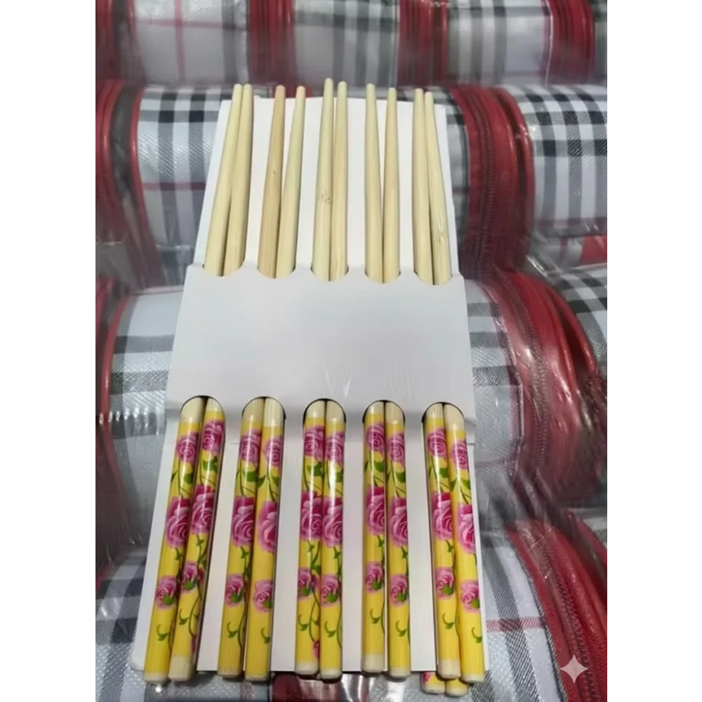 NSCC AXO Premium Wooden Chopsticks – Set of 5 Pairs | Lightweight, Heat-Resistant & Durable