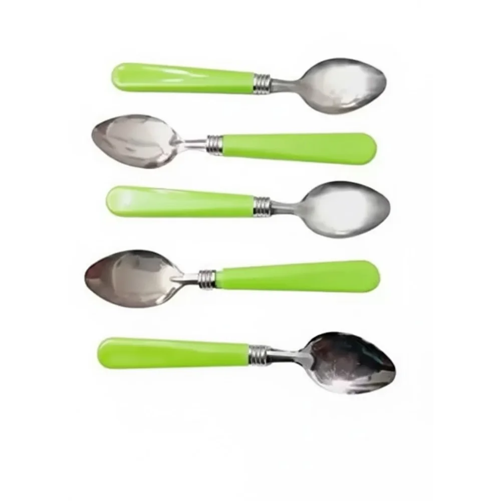 NSCC 6 PCS Half Steel Half Plastic Multi-Use Spoon Set – Heat Resistant & Durable Kitchen Spoons