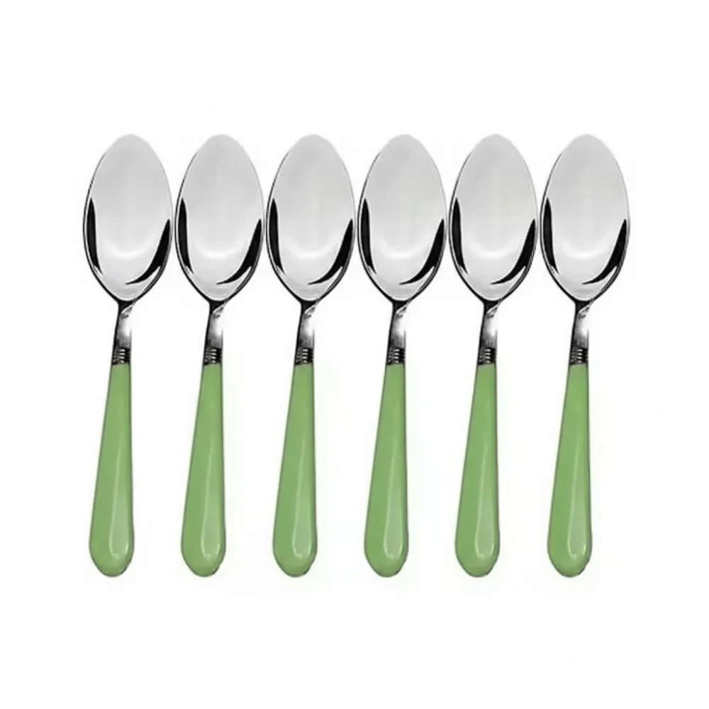 NSCC 6 PCS Half Steel Half Plastic Multi-Use Spoon Set – Heat Resistant & Durable Kitchen Spoons