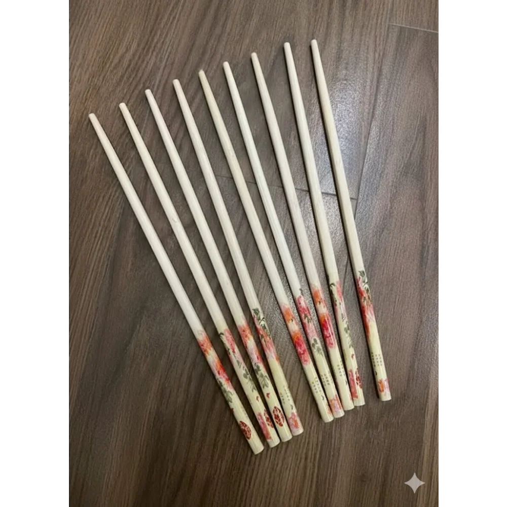 Multispace 5 Pairs Natural Bamboo Reusable Chopsticks for Sushi, Noodles & Fried Rice