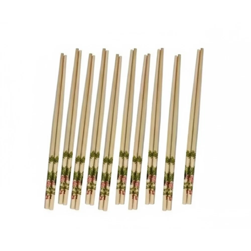 Reusable Wooden Bamboo Chopsticks – Set of 10 Pairs | Eco-Friendly & Lightweight