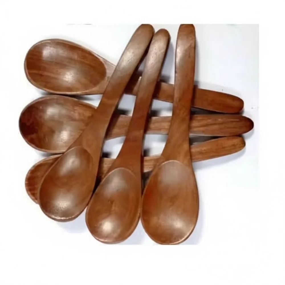 6 Pieces Wooden Masala Spoons – Natural Spice Measuring & Cooking Spoons Set