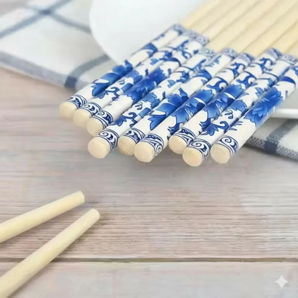 Set of 5 Pairs Bamboo Chopsticks – Food-Grade Custom Restaurant Sushi Chopsticks