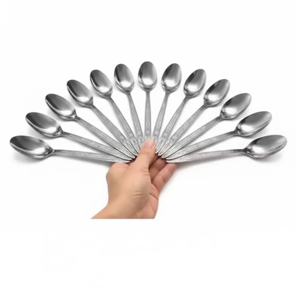 NSCC 12 Stainless Steel Spoons – Durable Everyday Dining Cutlery Set