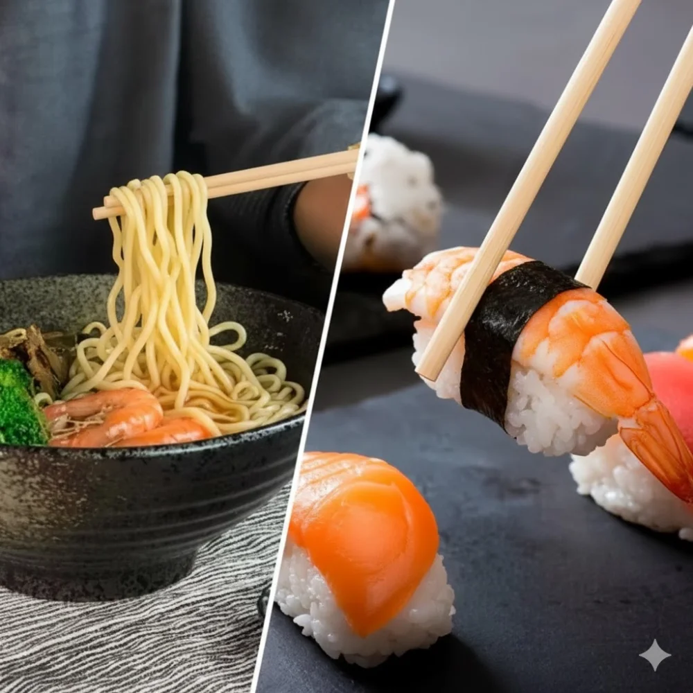 4 Pairs Wooden Disposable Chopsticks – Eco-Friendly, Lightweight & Heat-Resistant