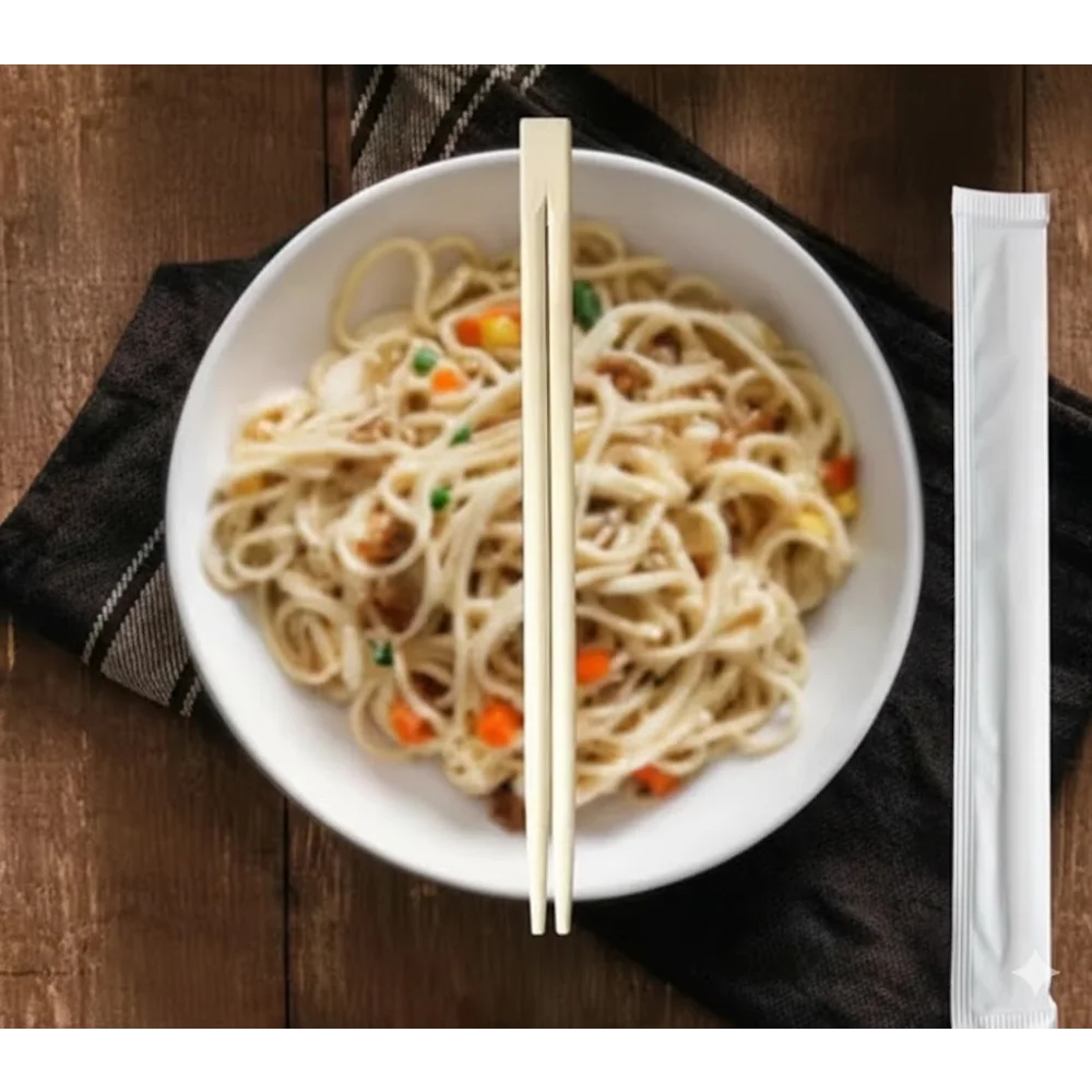 4 Pairs Wooden Disposable Chopsticks – Eco-Friendly, Lightweight & Heat-Resistant