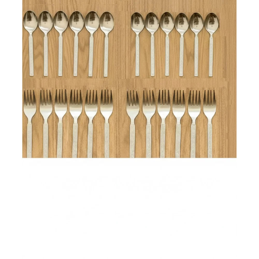 Combo of 12 Spoons and 12 Fork-Spoons – Durable & Lightweight Cutlery Set (24 Pieces)