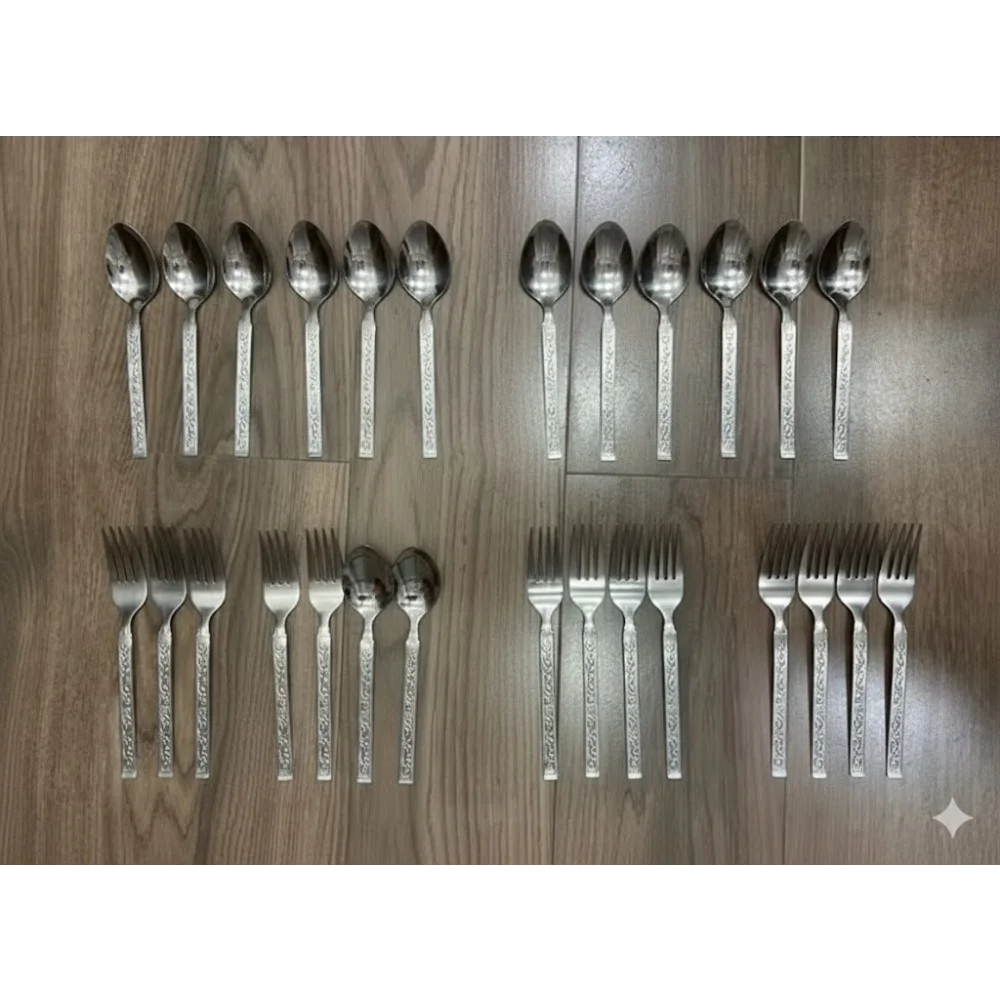 Combo of 12 Spoons and 12 Fork-Spoons – Durable & Lightweight Cutlery Set (24 Pieces)