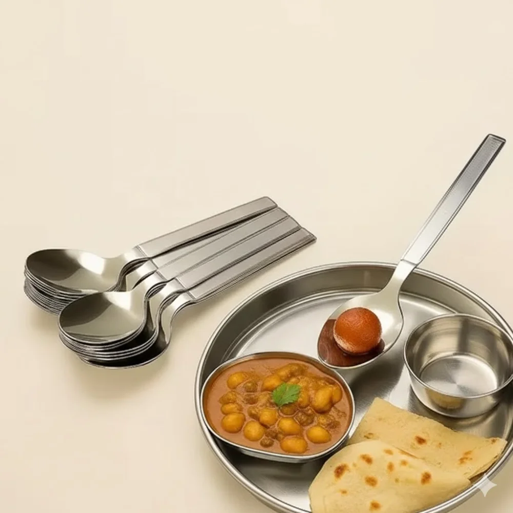 24-Piece Stainless Steel Spoon Set — Perfect for Parties, Restaurants & Everyday Dining