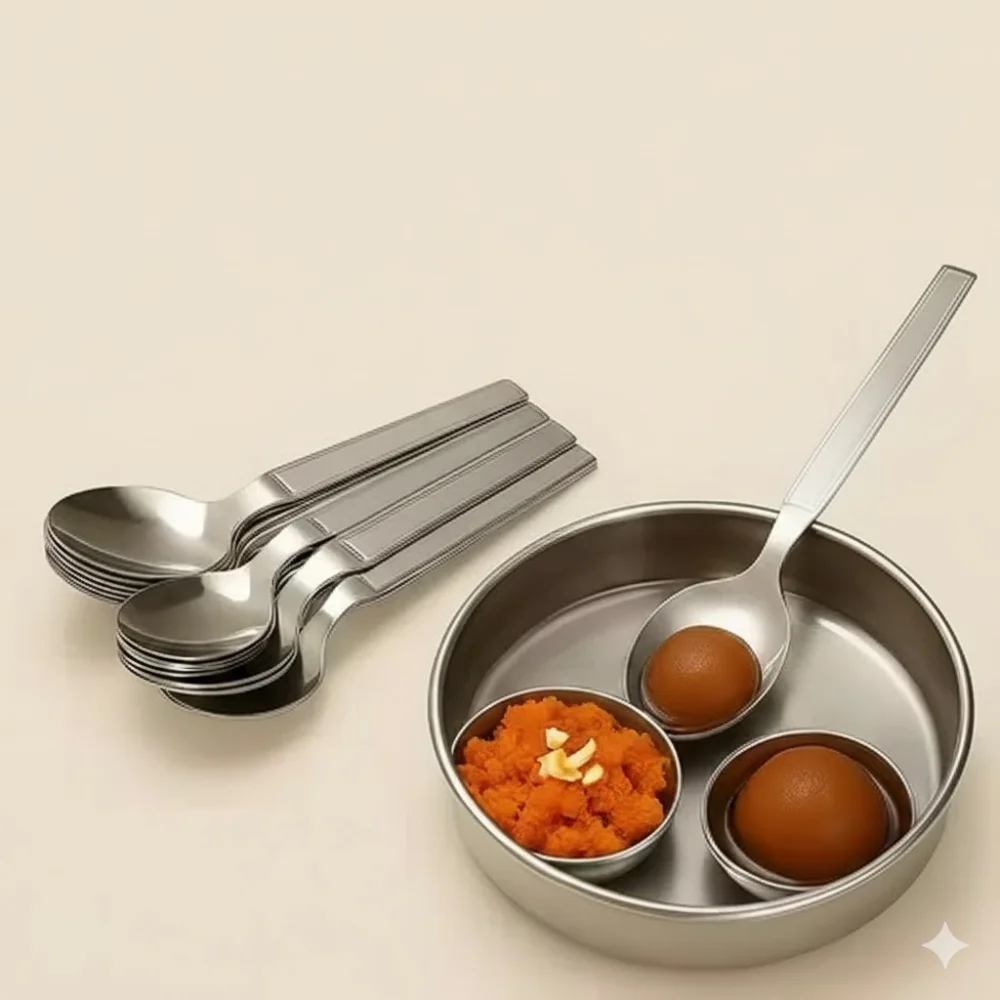24-Piece Stainless Steel Spoon Set — Perfect for Parties, Restaurants & Everyday Dining