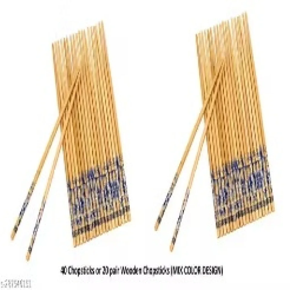 Wooden Reusable Chopsticks – Set of 40 Pieces (20 Pairs) for Daily Dining
