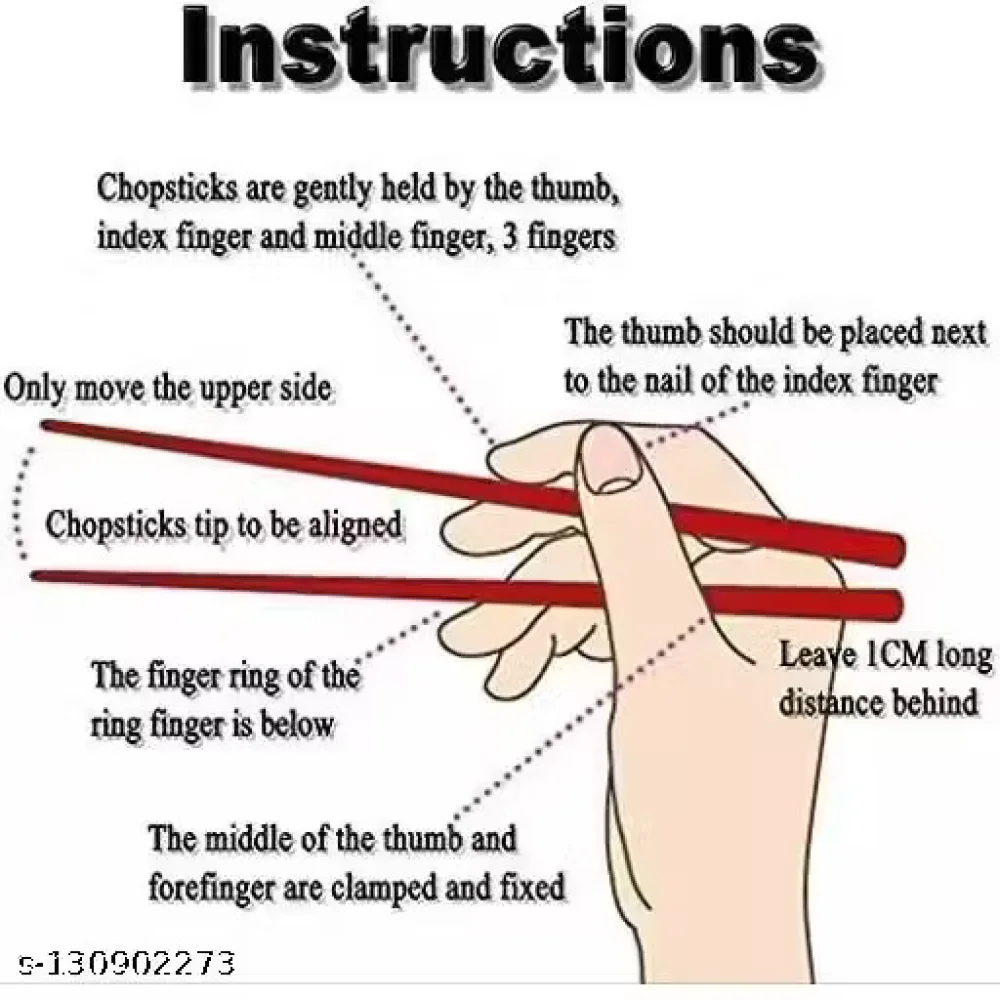 TWO (2) Pairs Reusable Wooden Bamboo Chopsticks – Floral (Design May Vary)