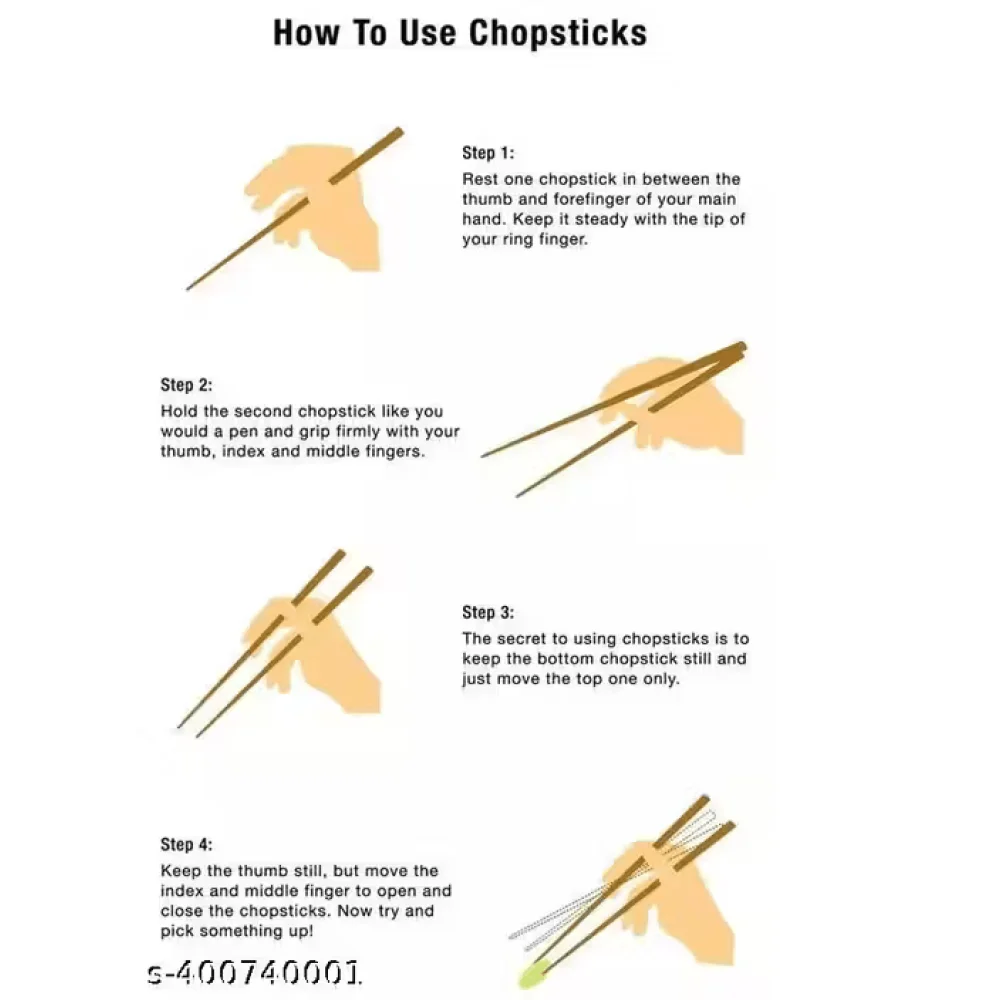 Combo of 10 Pairs Wooden Chopsticks with Free Wooden Rice Serving Spoon
