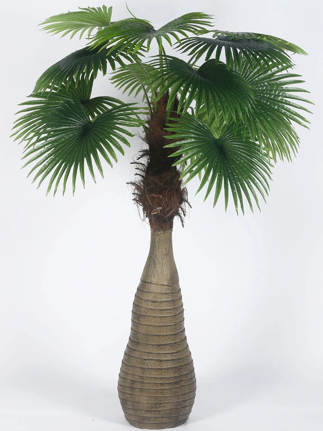 Artificial Real Touch Fan Palm Tree 70inch with Bottle Plants |Home Decor| |Office Decor| | Perfect decor Gift| |Set of 1|