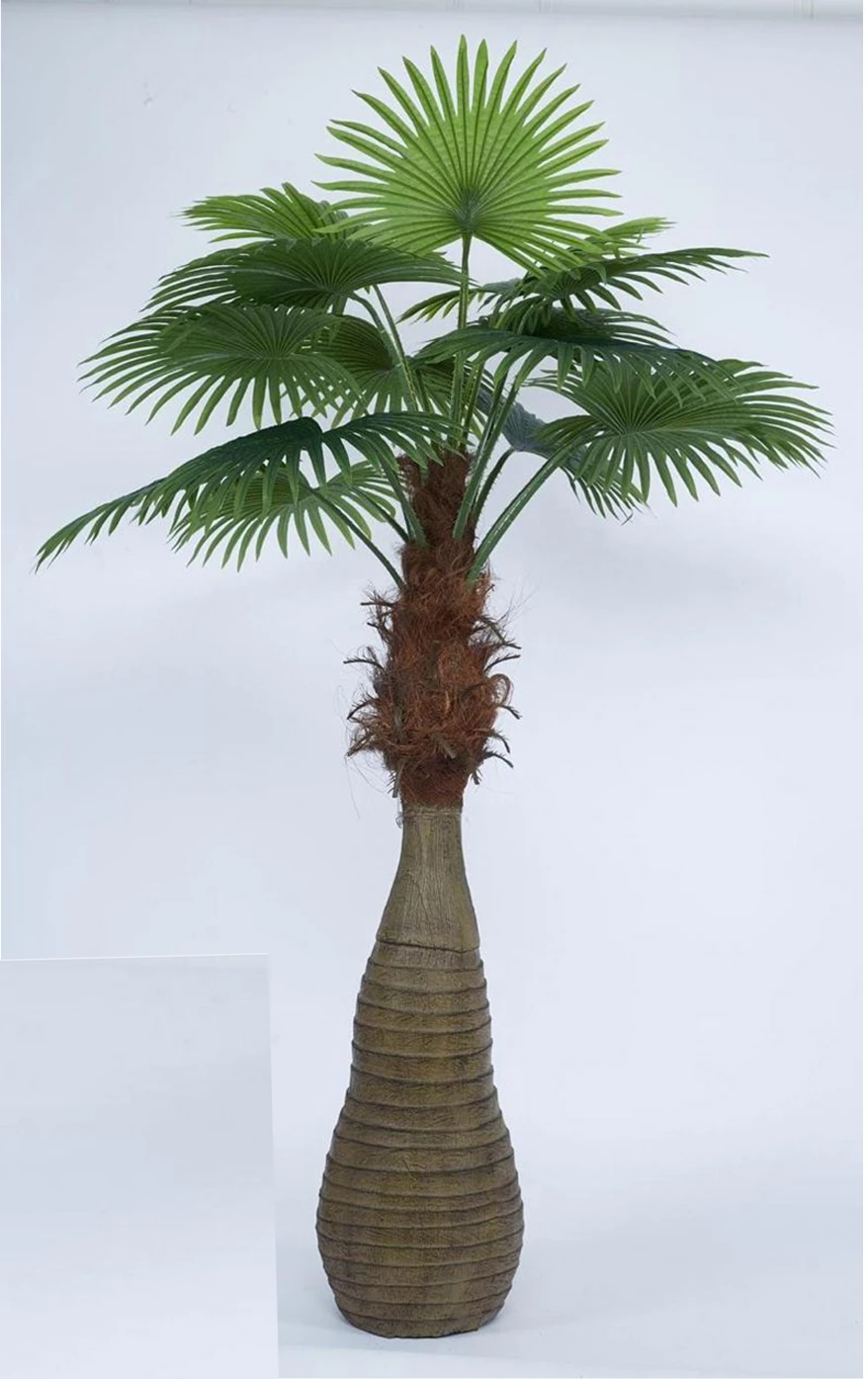 Artificial Real Touch Fan Palm Tree 70inch with Bottle Plants |Home Decor| |Office Decor| | Perfect decor Gift| |Set of 1|