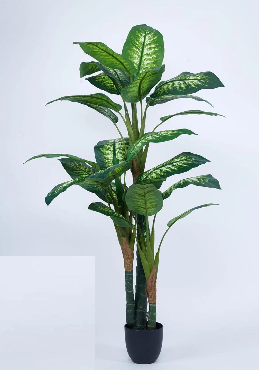 Artificial Plant 63inch Artificial Green Dieffenbachia Plant With Black Pot |Home Decor,Office Decor Perfect Housewarming Gift,Set of 1