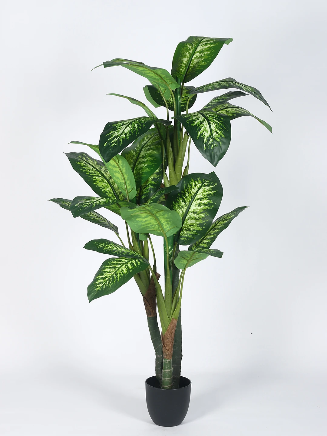 Artificial Plant 63inch Artificial Green Dieffenbachia Plant With Black Pot |Home Decor,Office Decor Perfect Housewarming Gift,Set of 1