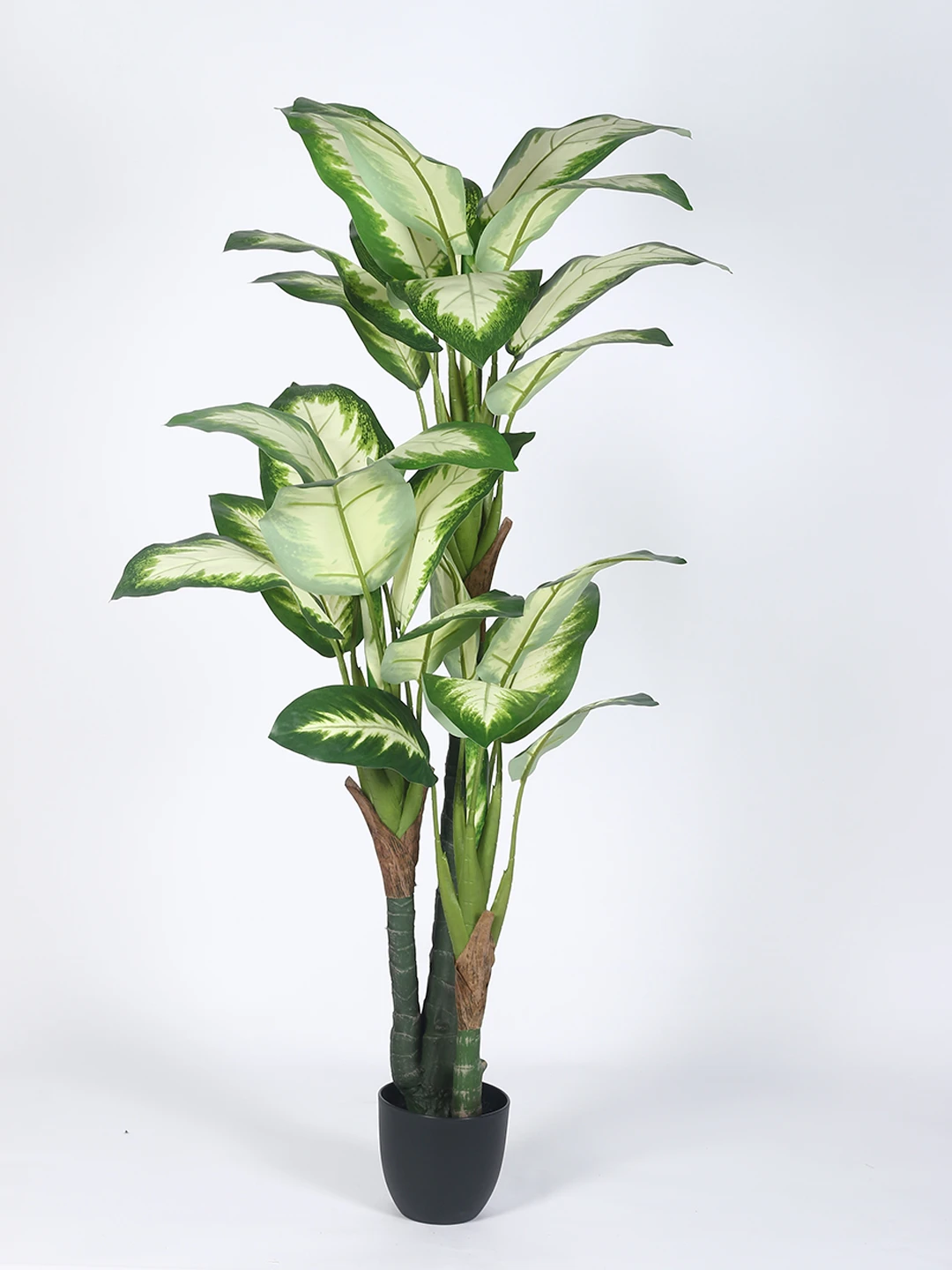 Artificial Plant 63inch Artificial Green Dieffenbachia Plant With Black Pot |Home Decor,Office Decor Perfect Housewarming Gift,Set of 1