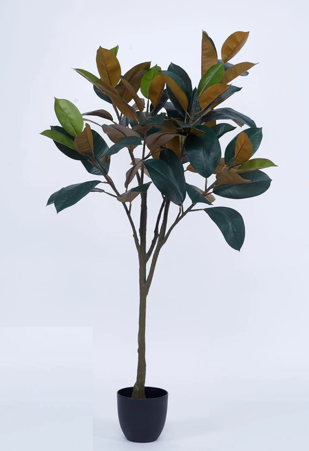 Artificial Plant 59inch Artificial Red Rubber Plant With Black Pot |Home Decor,Office Decor Perfect Housewarming Gift,Set of 1