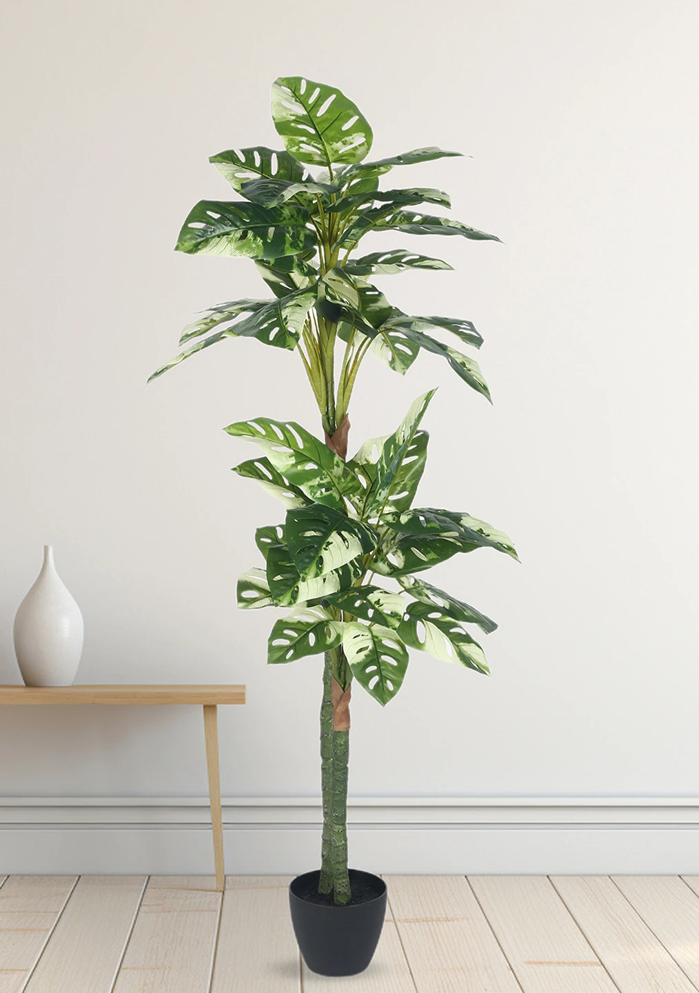 Artificial Plant 57inch Artificial Monstera Plant With Black Pot |Home Decor,Office Decor Perfect Housewarming Gift,Set of 1