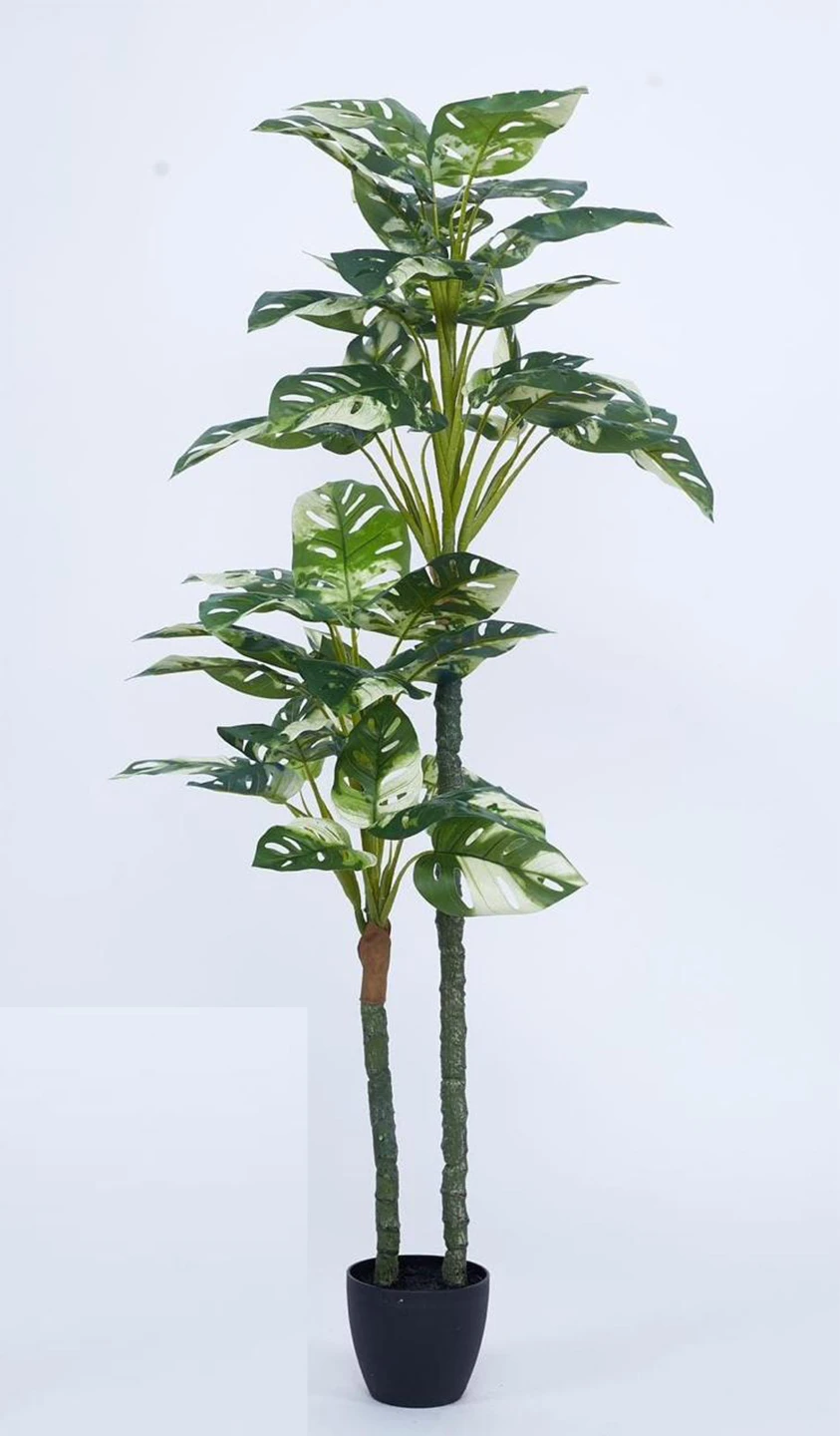 Artificial Plant 57inch Artificial Monstera Plant With Black Pot |Home Decor,Office Decor Perfect Housewarming Gift,Set of 1