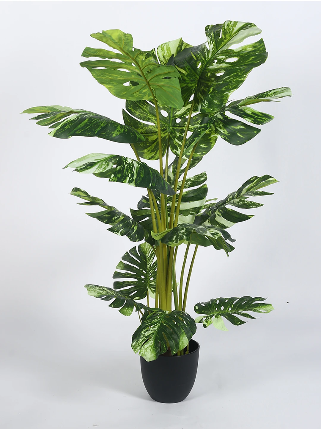 Artificial Plant 47inch Artificial Real Touch Monstera Plant With Black Pot|Home Decor,Office Decor Perfect Housewarming Gift,Set of 1