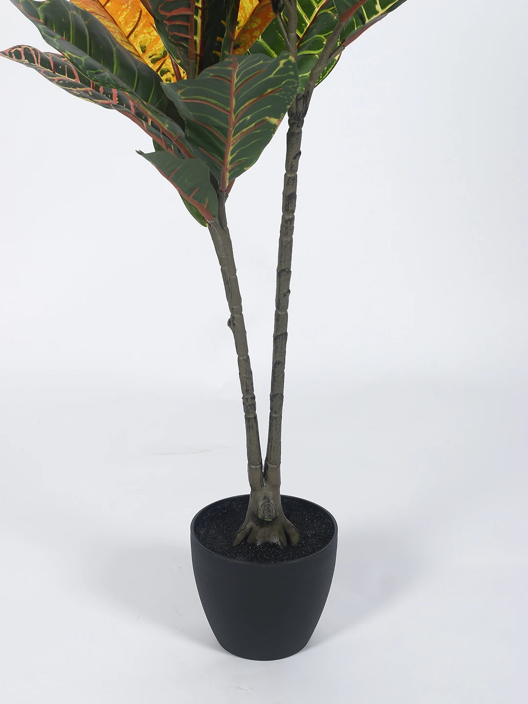 Artificial Plant 37inch Artificial Red croton Plant With Black Pot |Home Decor,Office Decor Perfect Housewarming Gift,Set of 1