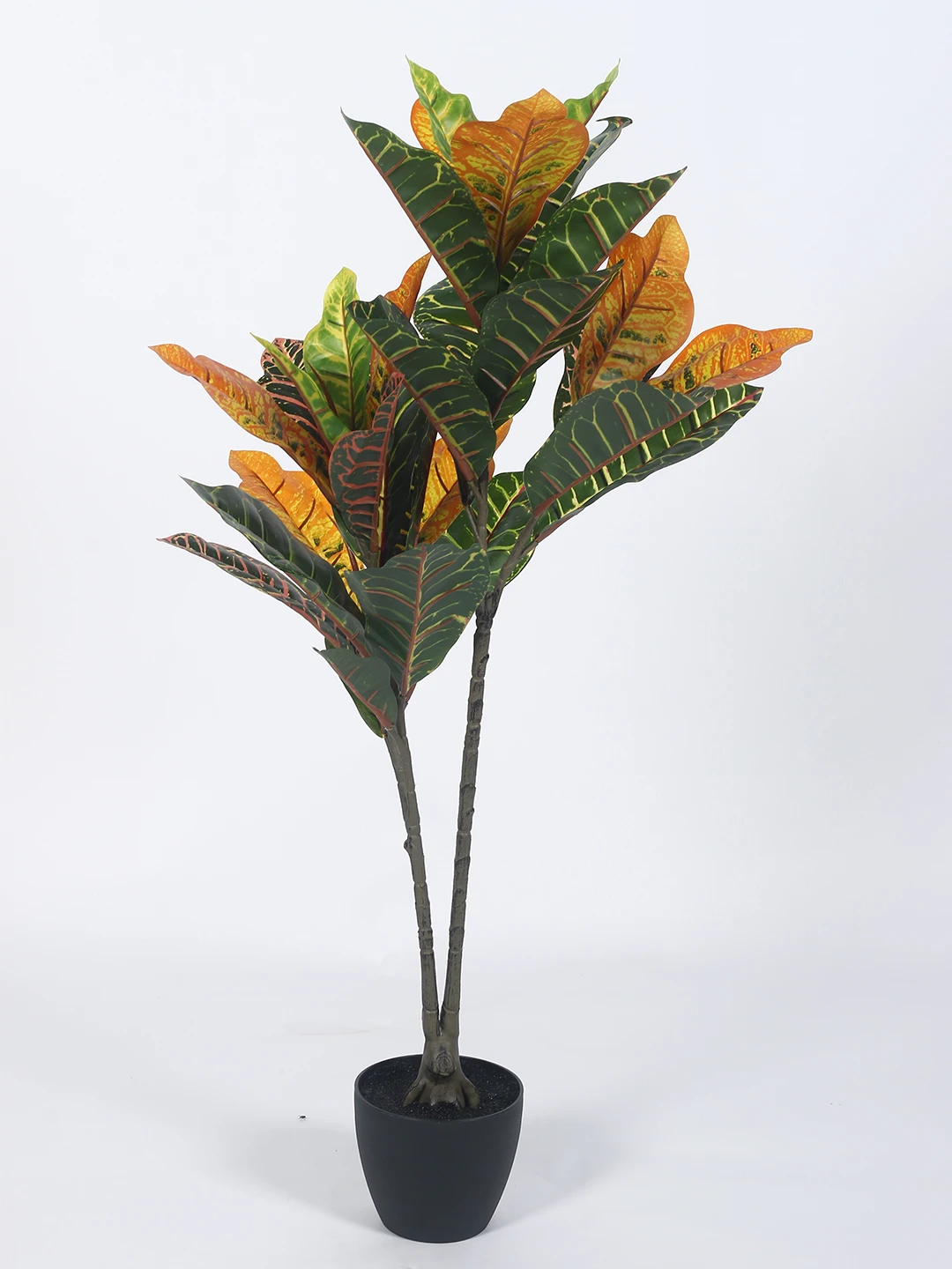Artificial Plant 37inch Artificial Red croton Plant With Black Pot |Home Decor,Office Decor Perfect Housewarming Gift,Set of 1