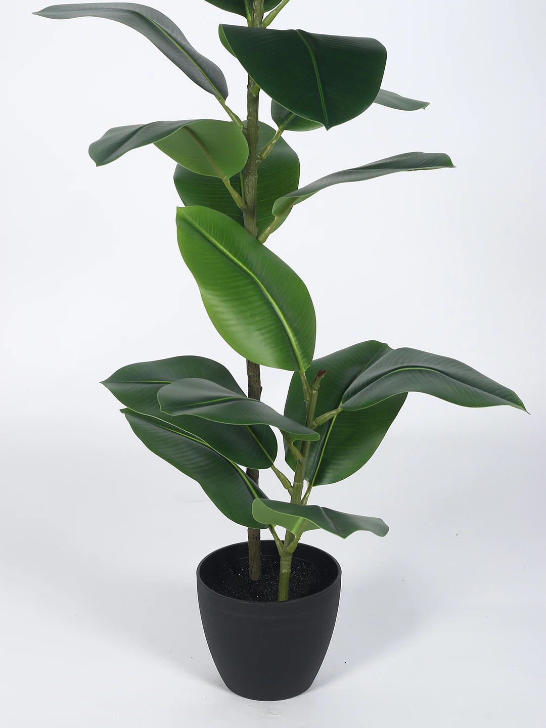 Artificial Plant 47inch Artificial Real Touch Rubber Plant With Black Pot|Home Decor,Office Decor Perfect Housewarming Gift,Set of 1