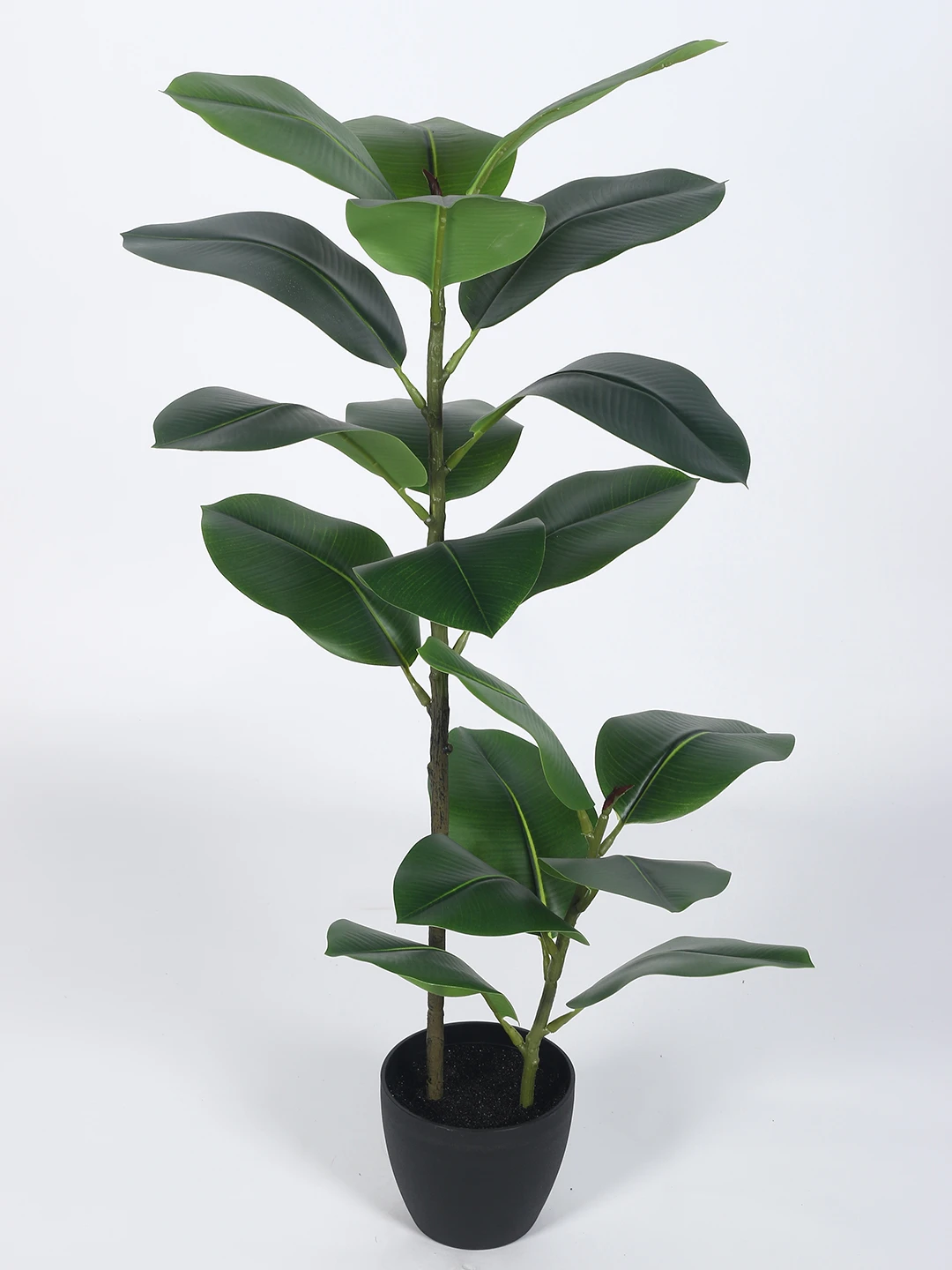 Artificial Plant 47inch Artificial Real Touch Rubber Plant With Black Pot|Home Decor,Office Decor Perfect Housewarming Gift,Set of 1