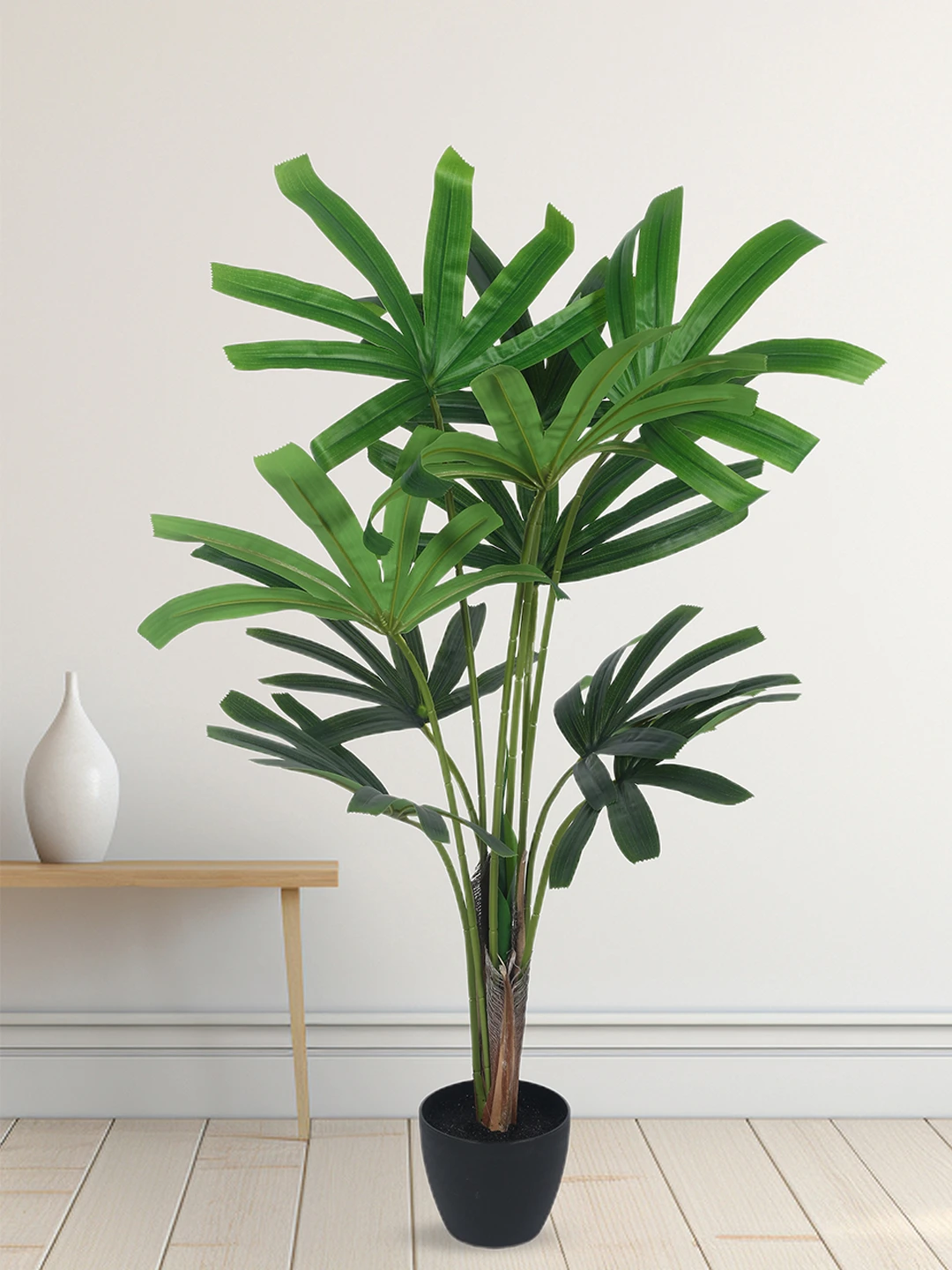 Artificial Plant 47inch Artificial Rabish palm Plant With Black Pot |Home Decor,Office Decor Perfect Housewarming Gift,Set of 1