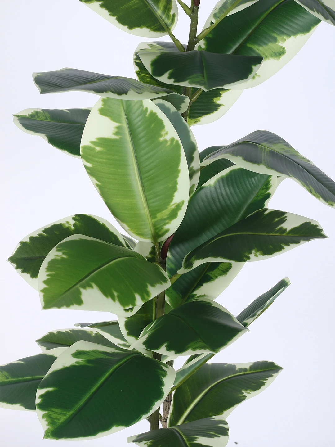 Artificial Plant 47inch Artificial Real Touch Variegated Fiddle Leaf Fig  With Black Pot|Home Decor,Office Decor Perfect Housewarming Gift,Set of 1
