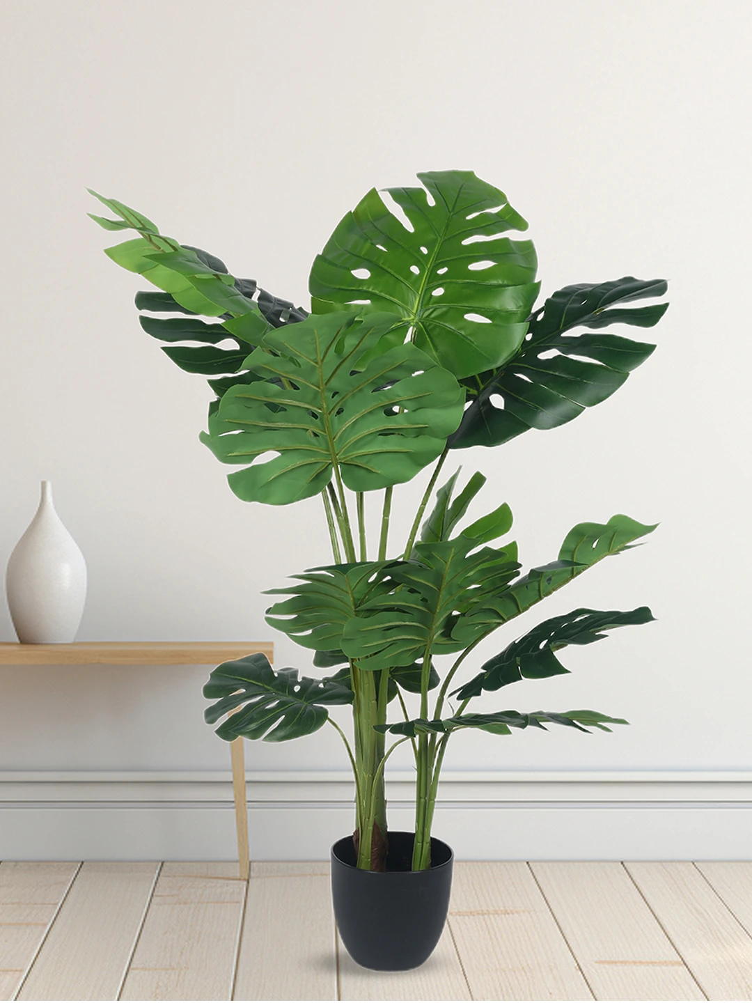 Artificial Plant 47inch Artificial Real Touch Monstera Plants With Black Pot|Home Decor,Office Decor Perfect Housewarming Gift,Set of 1