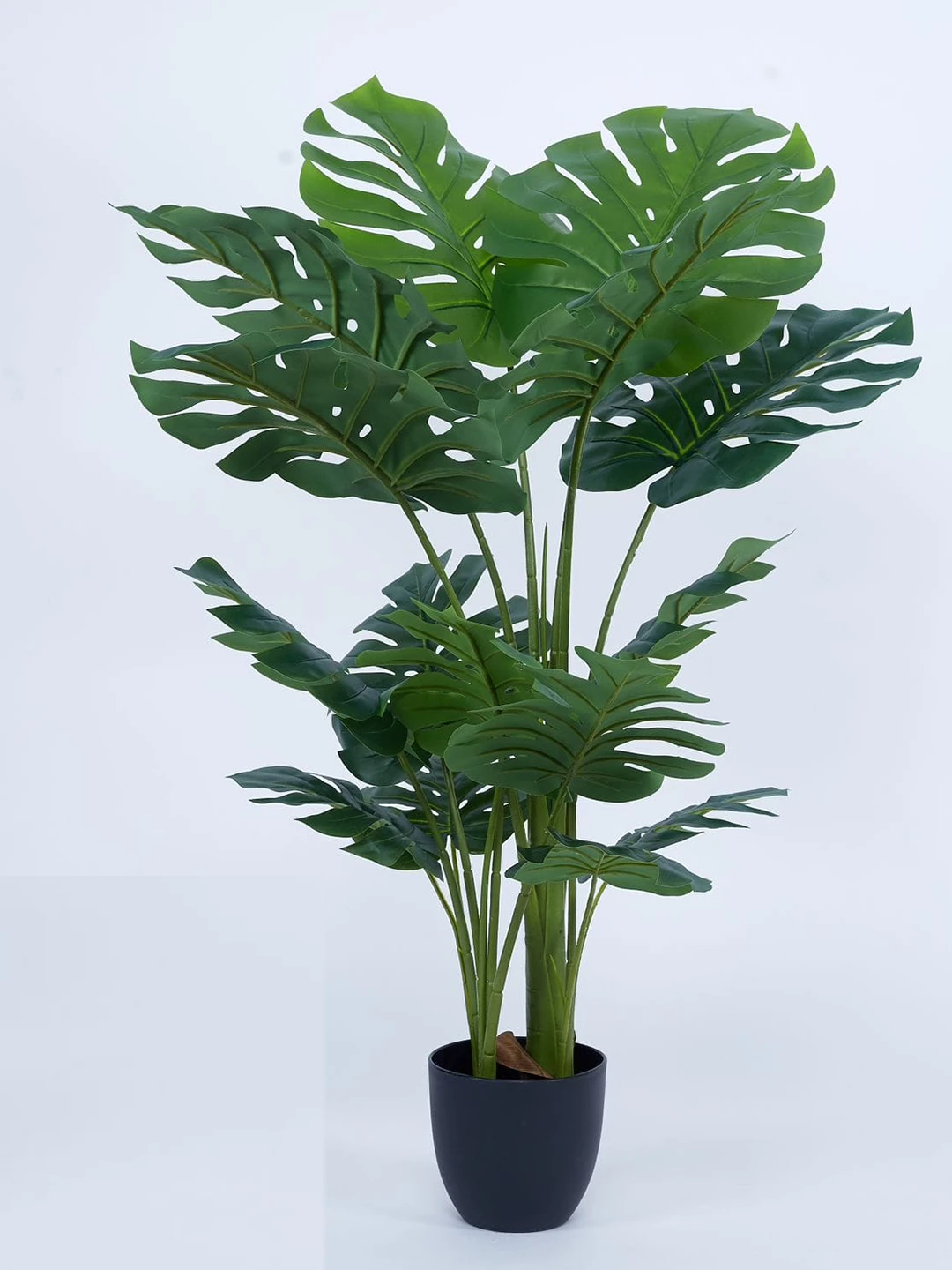 Artificial Plant 47inch Artificial Real Touch Monstera Plants With Black Pot|Home Decor,Office Decor Perfect Housewarming Gift,Set of 1