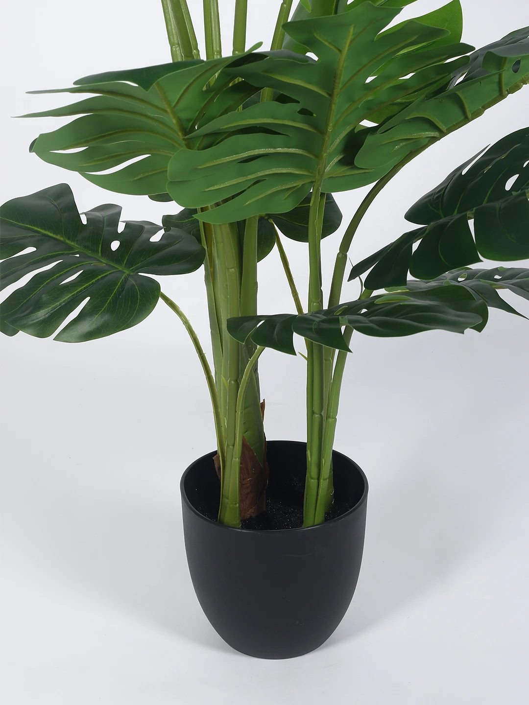 Artificial Plant 47inch Artificial Real Touch Monstera Plants With Black Pot|Home Decor,Office Decor Perfect Housewarming Gift,Set of 1