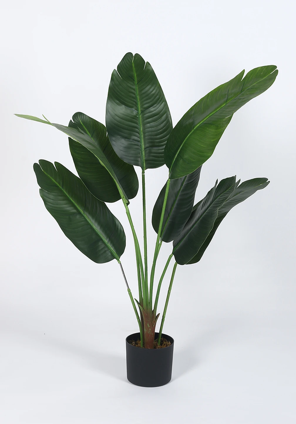 Artificial Plant  47inch Artificial Real Touch Banana Plant With Black Pot|Home Decor,Office Decor Perfect Housewarming Gift,Set of 1