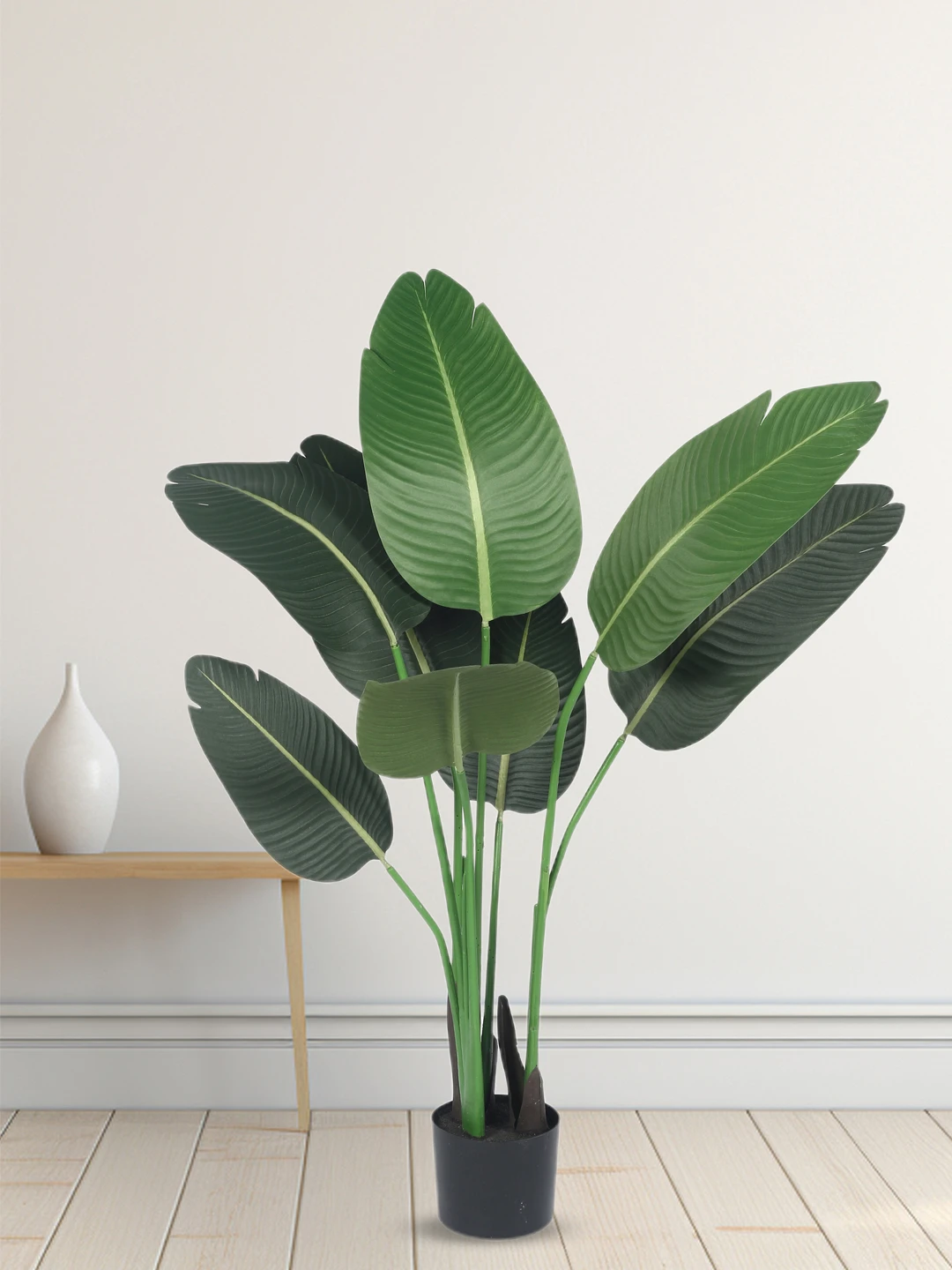 Artificial Plant 47inch Artificial Banana Plant With Black Pot|Home Decor,Office Decor Perfect Housewarming Gift,Set of 1