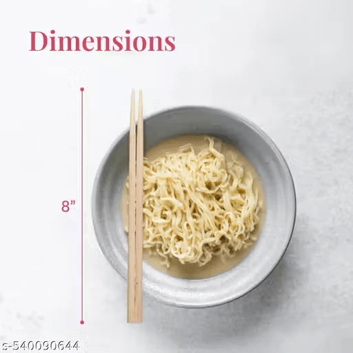 Disposable Eleven NSCC or Set of 11 Pairs - Natural Round Bamboo Disposable Chopsticks, Size 7.5" (Colors & Design May Vary)