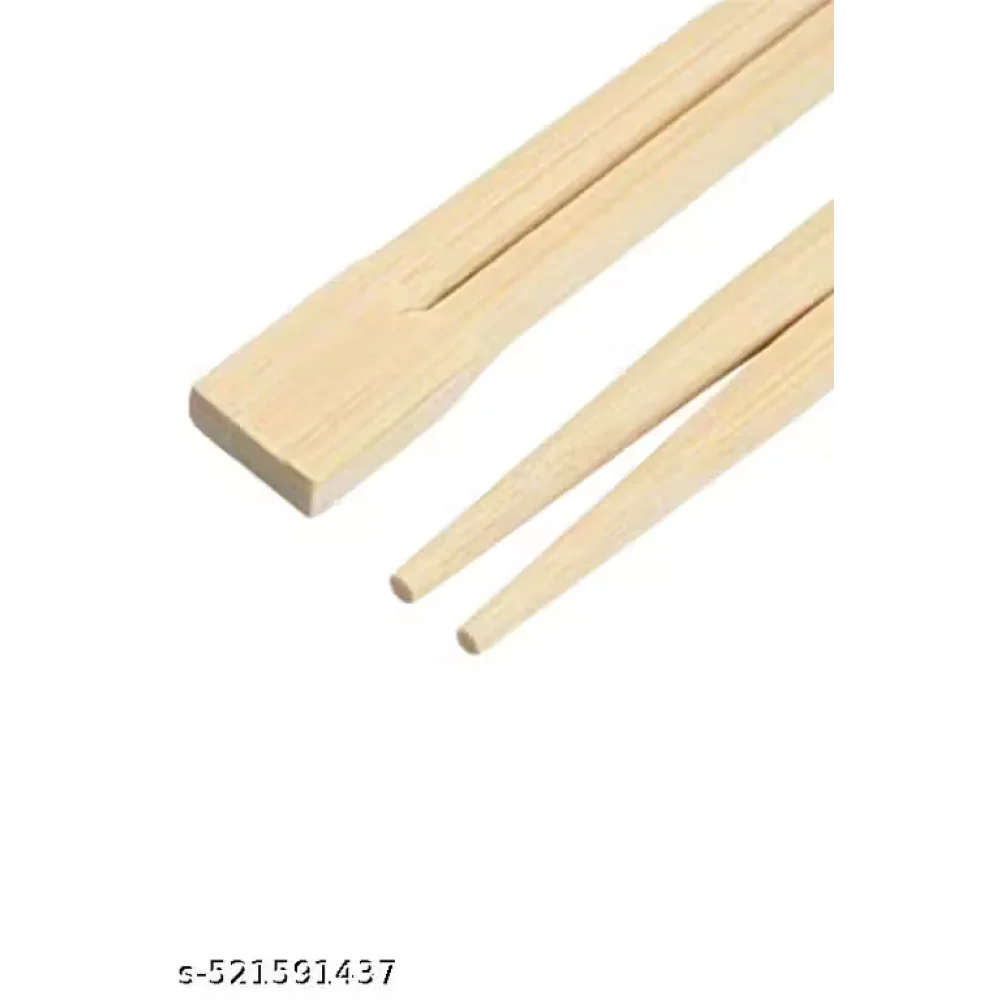 NSCC Set of 11 Pairs Eco-Friendly Disposable Bamboo Chopsticks with Paper Wrap