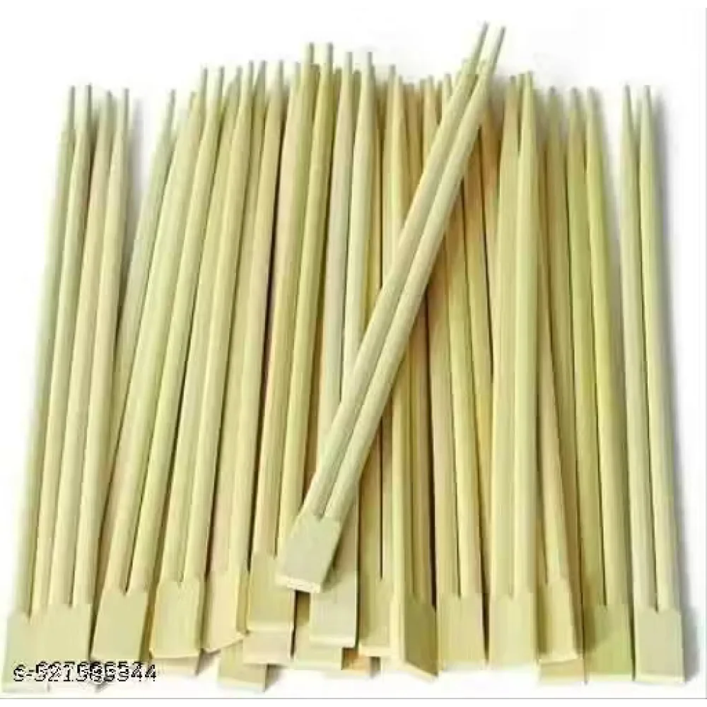 20 Pairs NSCC Disposable Wooden Chopsticks | Solid Brown Reusable/Disposable Chinese Chopsticks for Dining & Hotel Use
