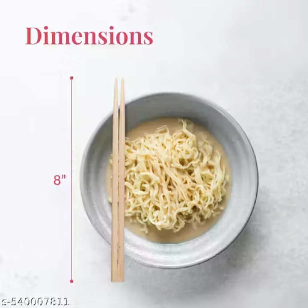 Pack of 25 Pairs Premium 8-Inch Disposable Bamboo Chopsticks – Individually Sleeved, Eco-Friendly Wooden Chopsticks for Noodles, Sushi & Asian Food (Dining / Hotel Use)