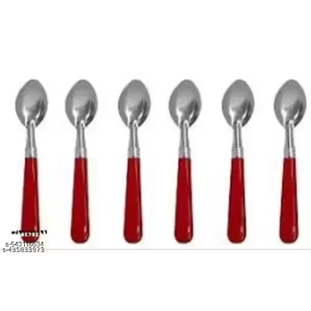 12 Pcs Best Quality Half Steel Half Plastic Spoons & Chopsticks Set for Dining & Hotel Use