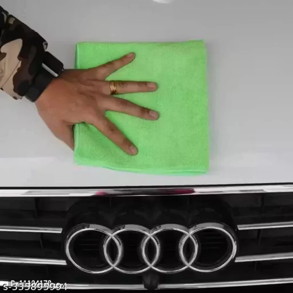 Microfiber Cleaning Cloth Set of 4 – 40x40 cm, 280 GSM Multi-Color Thick Lint & Streak-Free Towels – Multipurpose Microfibre Cloth for Car, Bike, Kitchen & Home Cleaning